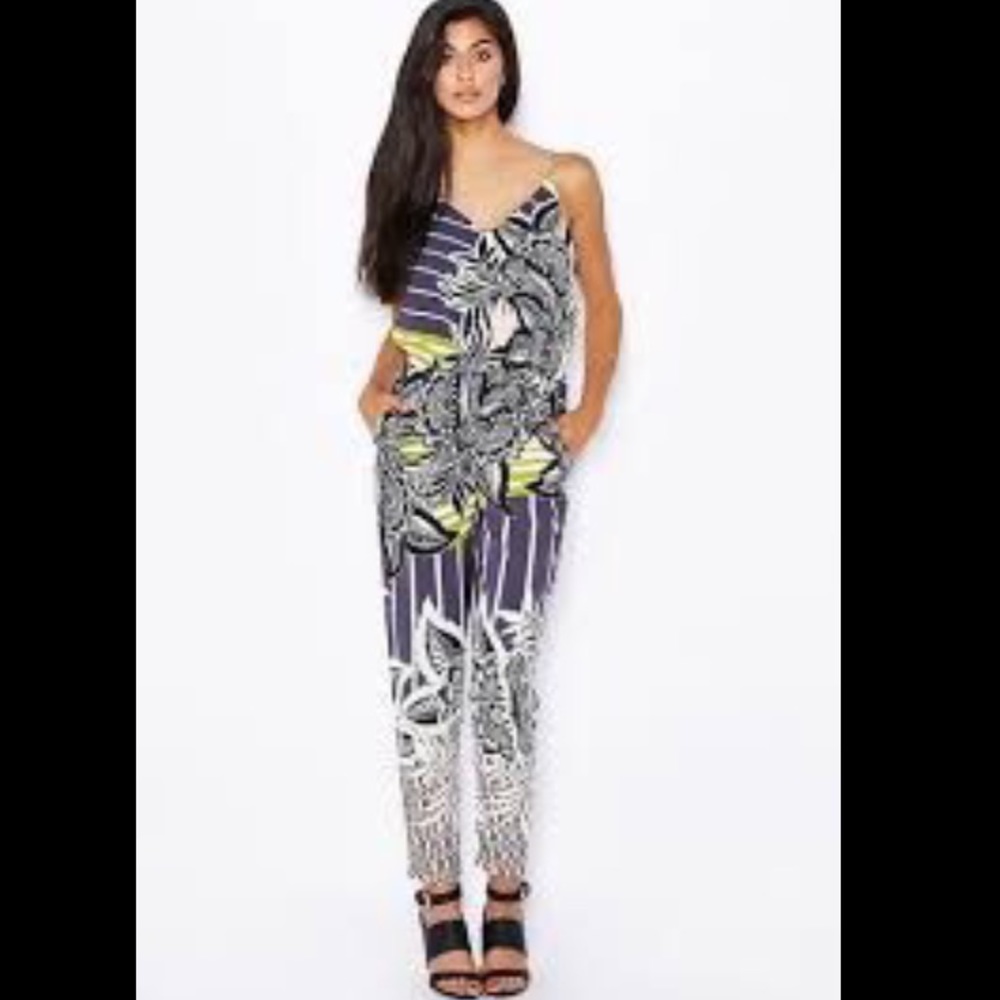 Topshop Strappy Scarf Print Jumpsuit